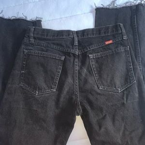 Vintage Rustler Black Raw Hem Jeans